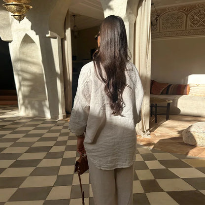 Cotton Linen Oversize Two-Piece Set