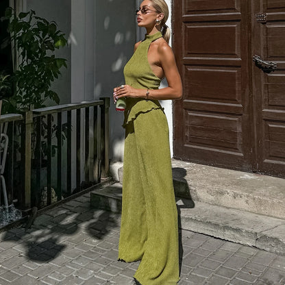 Green Summer Pants Set