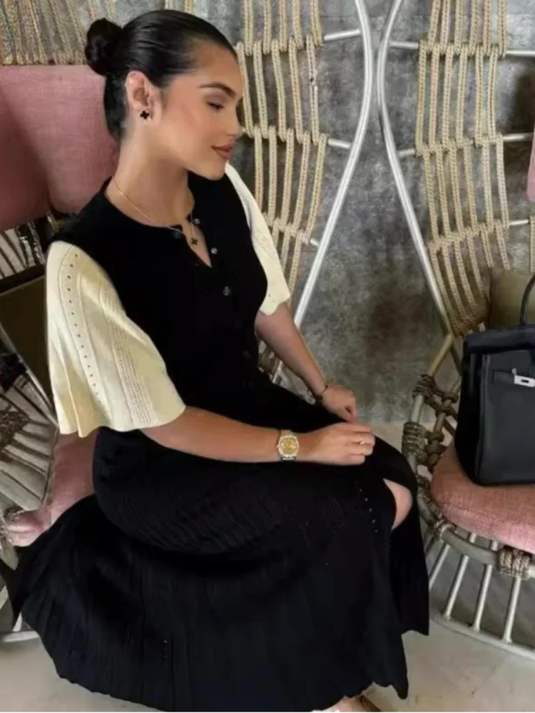 Women Elegant Knitted Long Dress