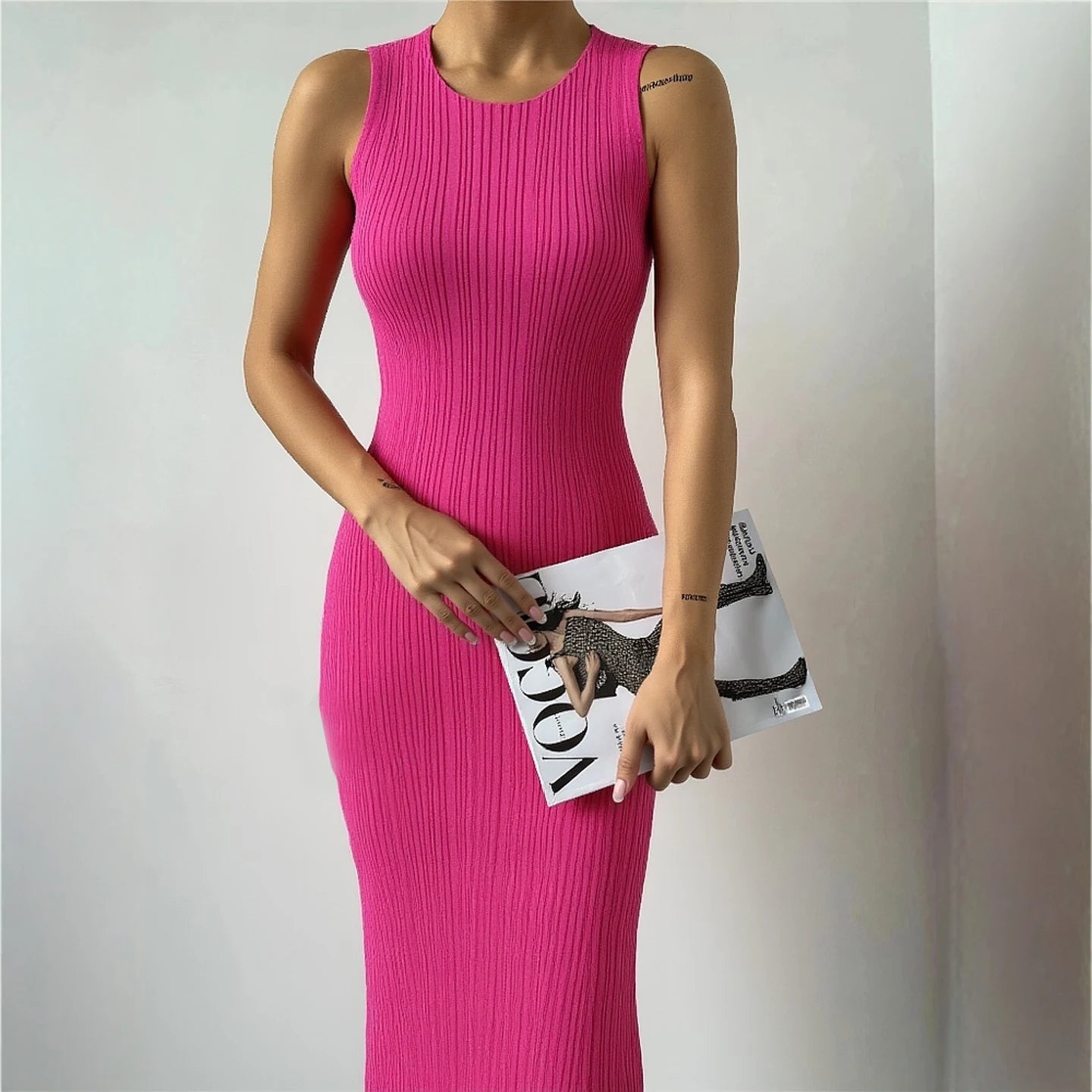 Chic Ribbed Maxi Dress
