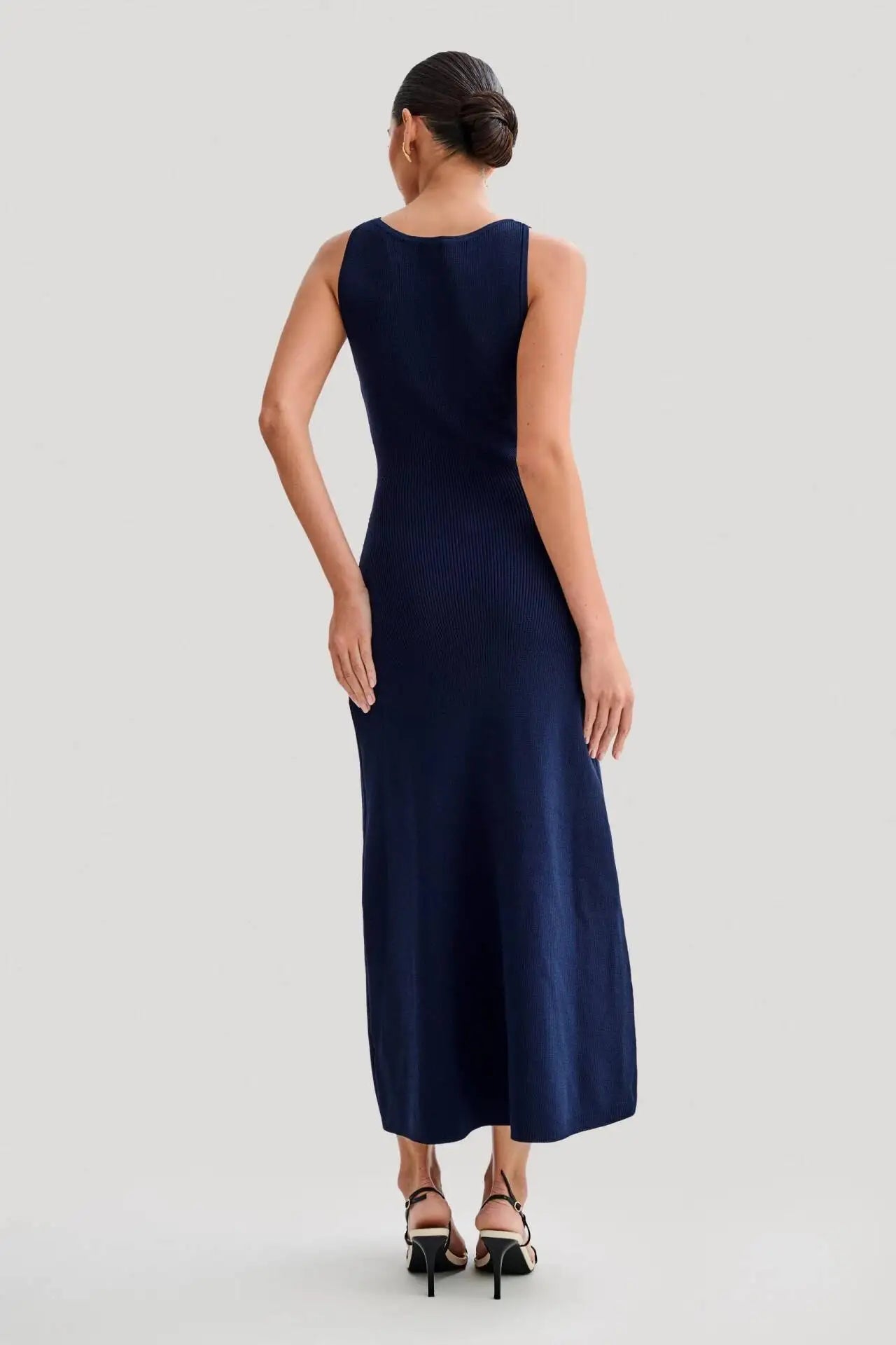 Knit Ribbed Sleeveless Cardigan Maxi dress