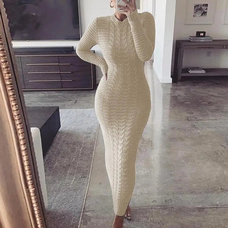 Twist Designed Sweater Dress