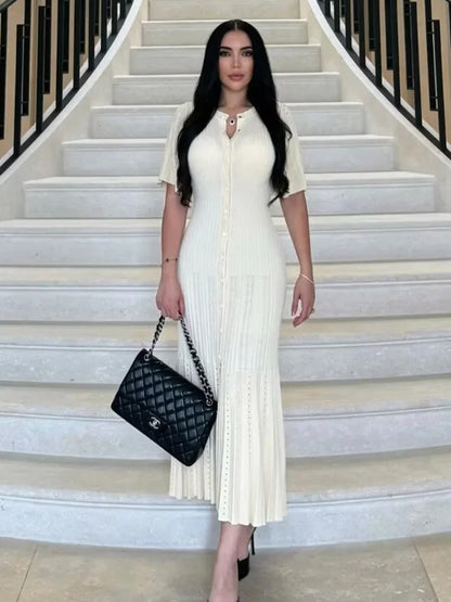 Women Elegant Knitted Long Dress