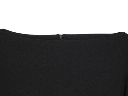 Elegant Asymmetrical Hem Solid Puff Sleeve Blouse