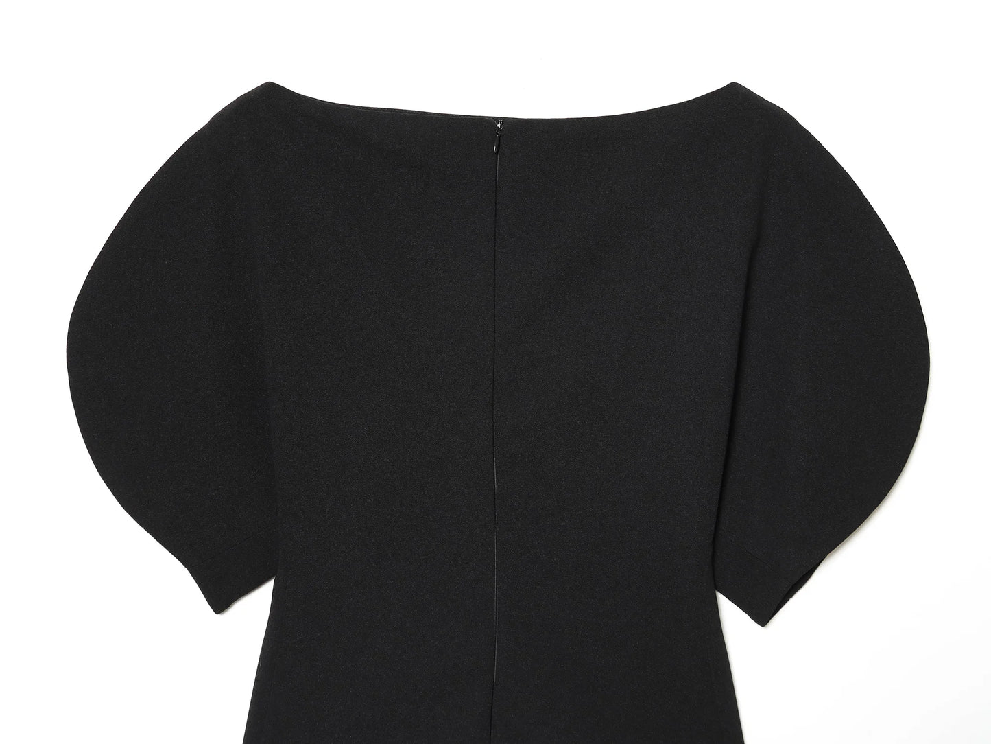 Elegant Asymmetrical Hem Solid Puff Sleeve Blouse