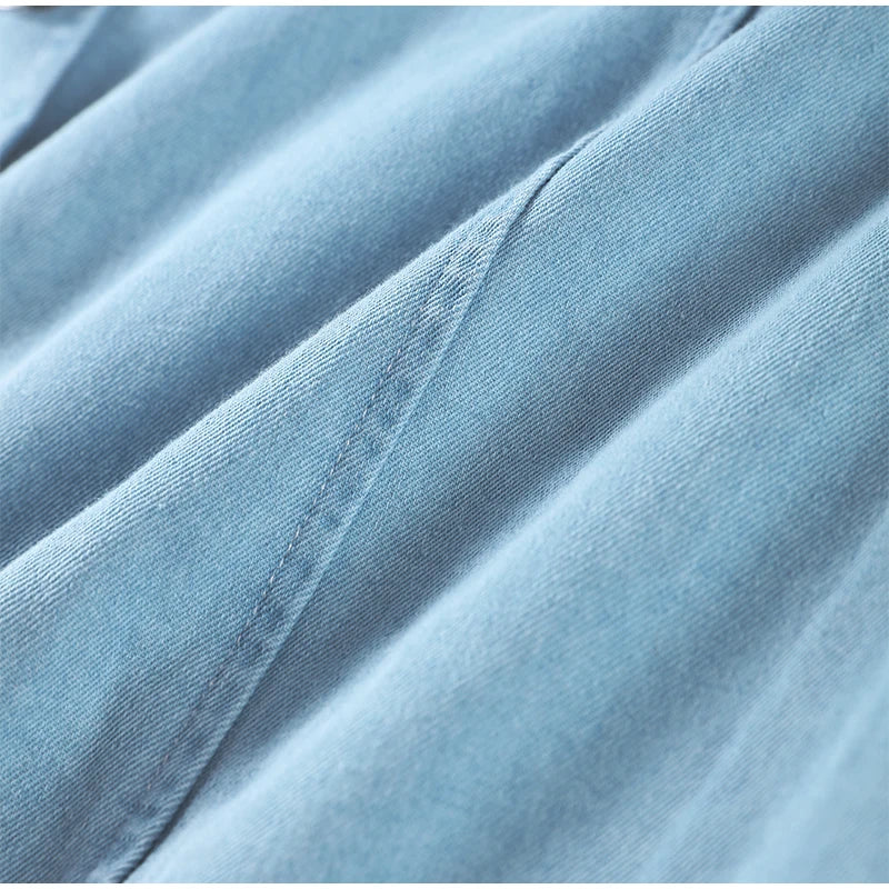 Sleeveless Denim Collared Maxi Dress