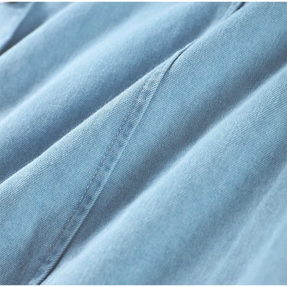 Sleeveless Denim Collared Maxi Dress